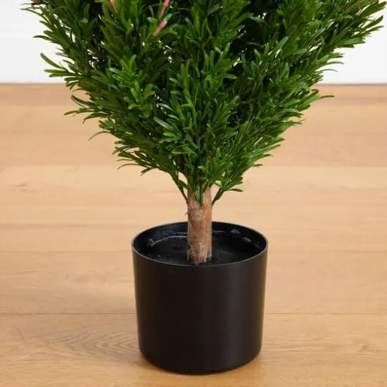 5ft. Potted UV Resistant Rosemary Cone Topiary Tree {8}