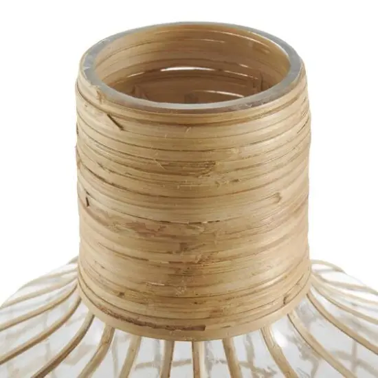 Clear Rattan Grid Wrapped Glass Vase Set {6}