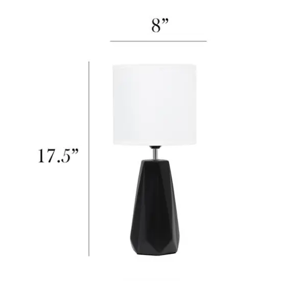 Simple Designs Ceramic Prism Table Lamp Black {4}