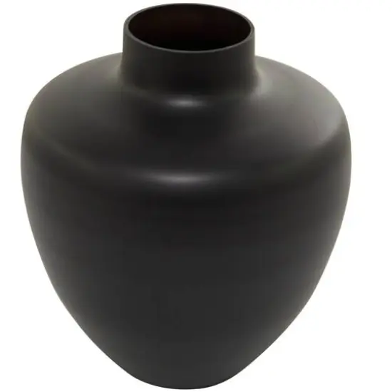 Black Glass Vase 12" x 12" x 13" {1}