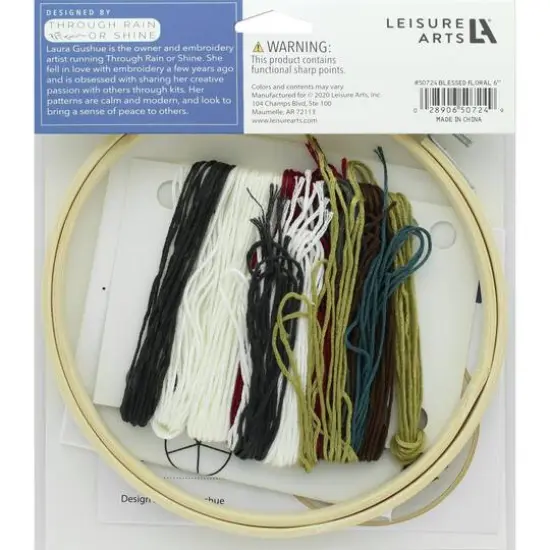 Leisure Arts&reg; Make in a Weekend 6" Blessed Floral Embroidery Kit {3}