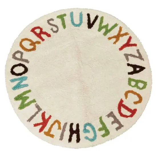 Hello Honey&reg; 38" Round Cotton Tufted Alphabet Rug {1}