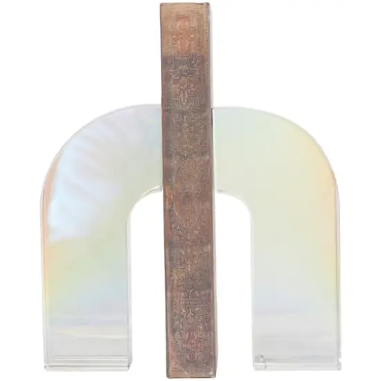 6" Clear Crystal Geometric Arched Bookends Set {6}