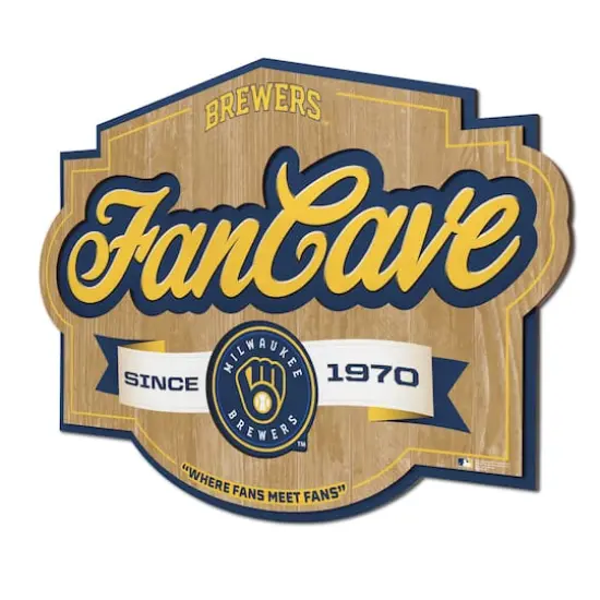 MLB Fan Cave Sign Milwaukee Brewers {1}