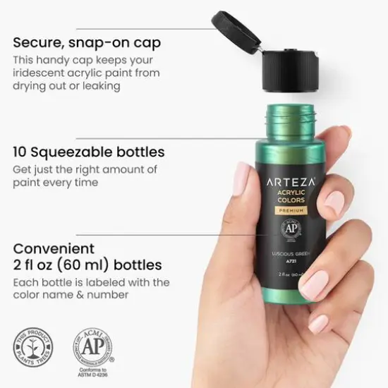 Arteza&reg; Dreamer Tones Iridescent Acrylic Paint Set {5}
