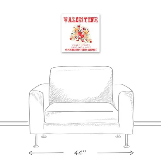 Cupid Candy Hearts 16" x 16" Canvas Wall Art {6}