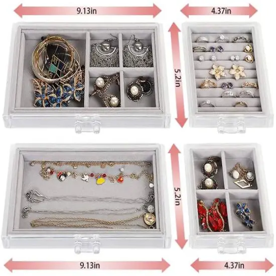 Iron Gray Triple Acrylic Jewelry Box {4}
