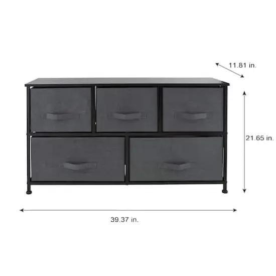 Simplify 5 Drawer Storage Dresser Gray {5}
