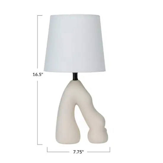 Hello Honey&reg; 16.5" White Volcano Finish Ceramic Table Lamp {6}
