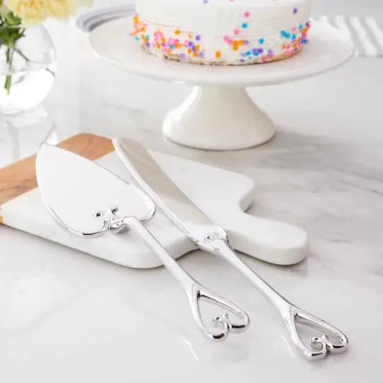 Silver Heart Wedding Cake Knife Set by Celebrate It&trade; {3}