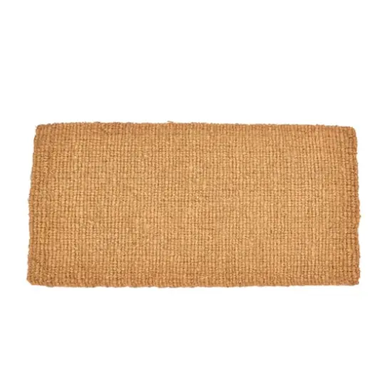 Natural Coir Doormat with Rainbow and Circle {4}