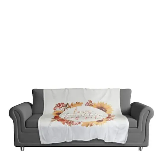 Love Laughter Leaf Coral Fleece Throw {4}