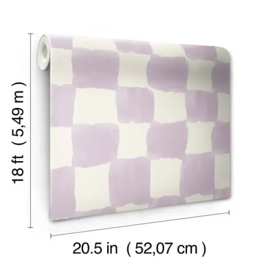 RoomMates Mr. Kate Tess Watercolor Soft Checker Peel & Stick Wallpaper Lavender {11}