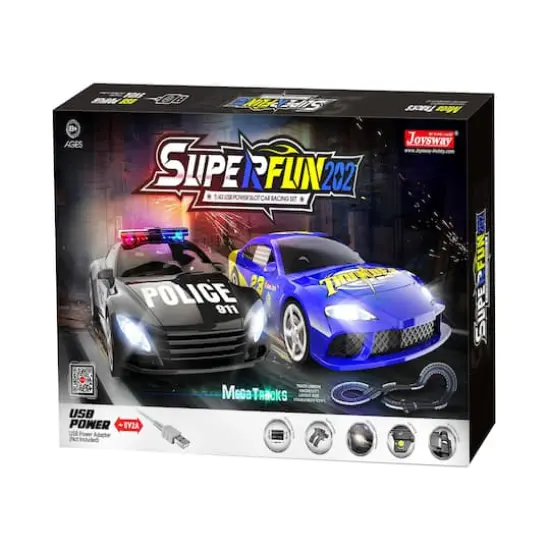Joysway&reg; SuperFun 202 USB Power Slot Car Racing Set {1}