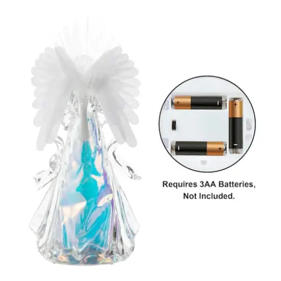 Glitzhome&reg; 12" Acrylic Lighted Tabletop Angel Figurine {8}