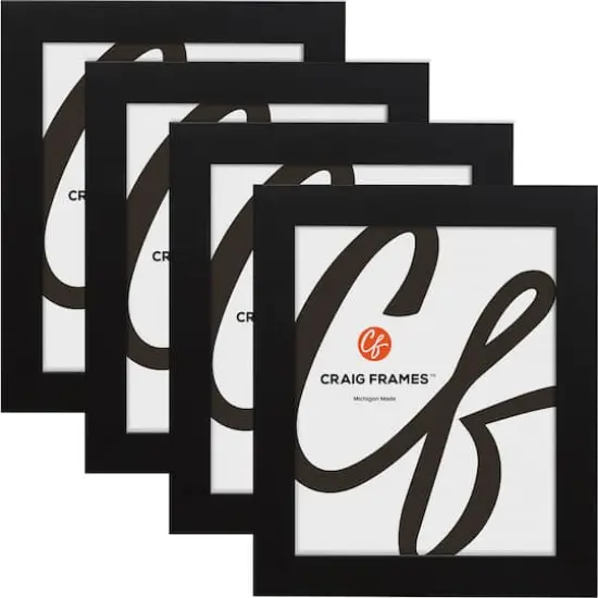 4 Pack Craig Frames Bauhaus Mystic Satin Black Picture Frame {1}