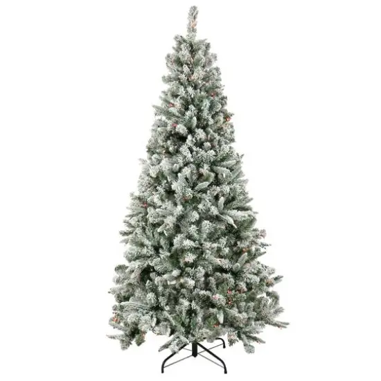6.5ft. Pre-Lit Snowy Mixed Pine Artificial Christmas Tree, Multicolor Lights {1}