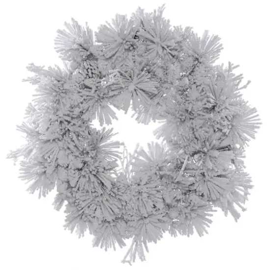 48" Unlit Flocked Alberta Artificial Christmas Wreath {1}