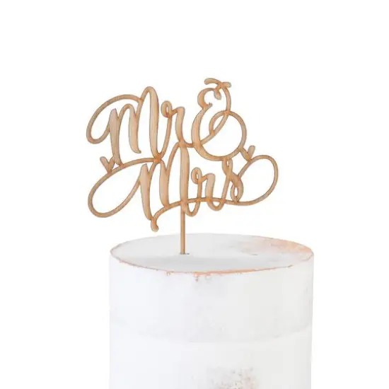 Hortense B. Hewitt Co. Mr & Mrs Wood Cake Pick  {1}