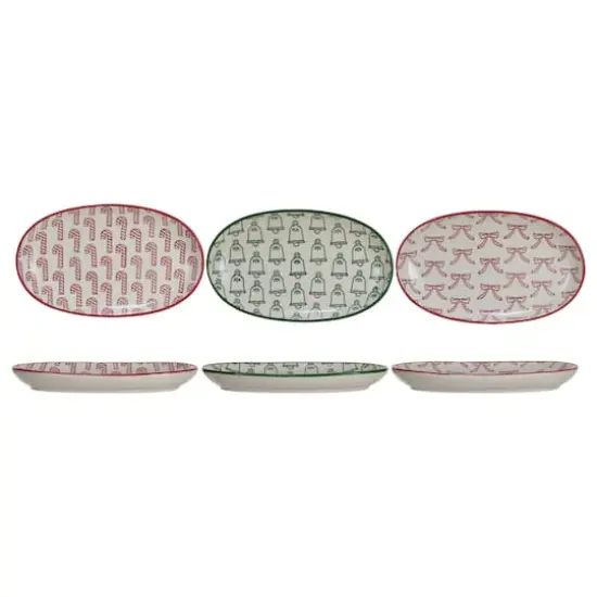 Hello Honey&reg; 8.5" Holiday Pattern Stoneware Plate Set {1}