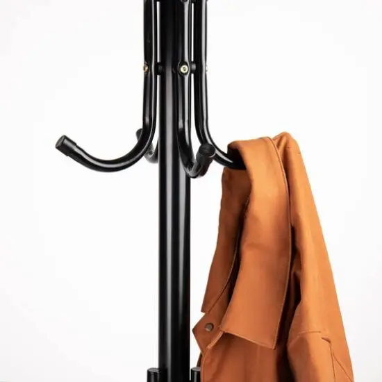 Mind Reader 67" 3-Tier 11-Hook Coat Rack Black {9}