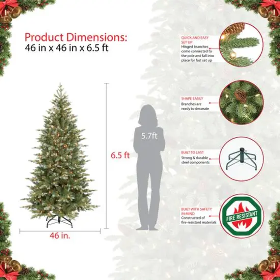 6.5ft. Pre-Lit Slim Colorado Blue Spruce Artificial Christmas Tree, Clear Lights {6}