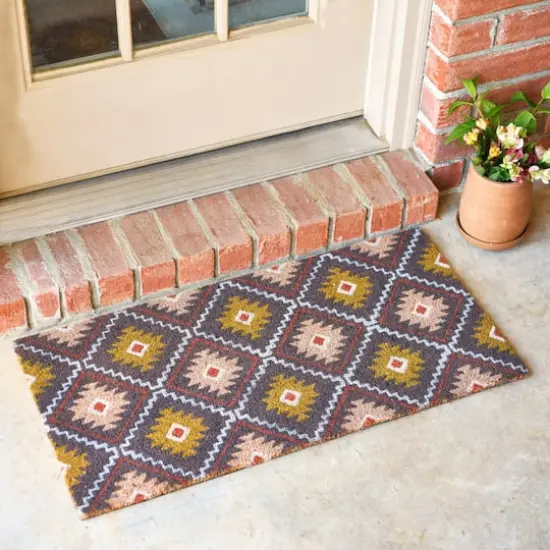 Hello Honey&reg; Multicolor Geometric Print Coir Doormat {5}