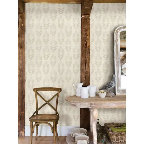 NuWallpaper Cream Folk Tulip Peel & Stick Wallpaper {4}
