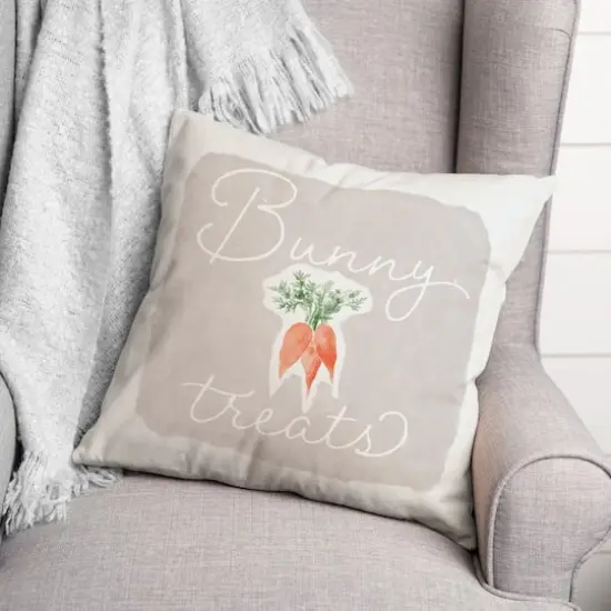 Bunny Treats Pillow 2 18" x 18" Throw Pillow {4}