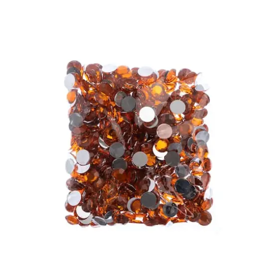John Bead Acrylic Round Flat Back Rhinestones, 10mm Orange {4}