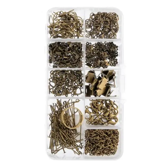 John Bead 9 Slot Rectangle Antique Copper Findings Jewelry Making Kit, 461ct. {1}