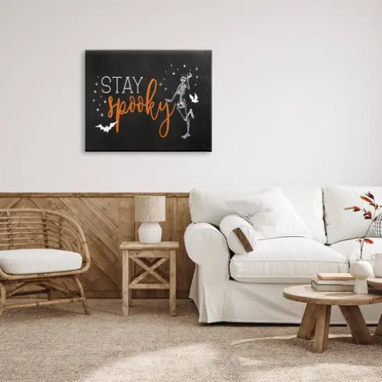 Stupell Industries Stay Spooky Skeleton Canvas Wall Art {3}