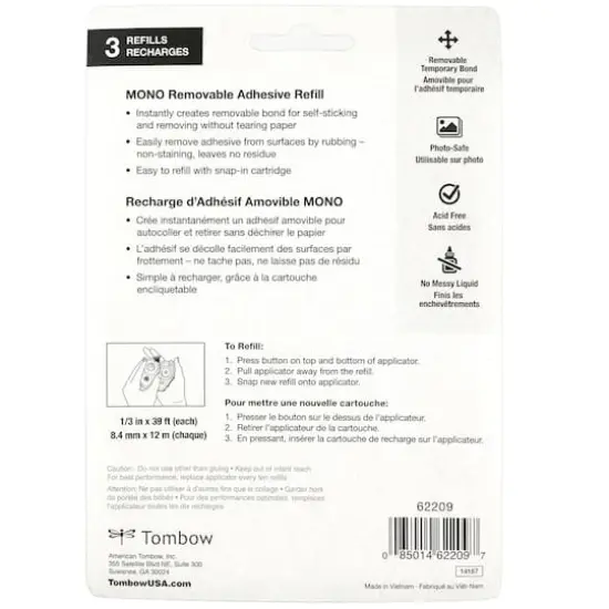 Tombow MONO Removable Adhesive Runner Refill Value Pack {8}