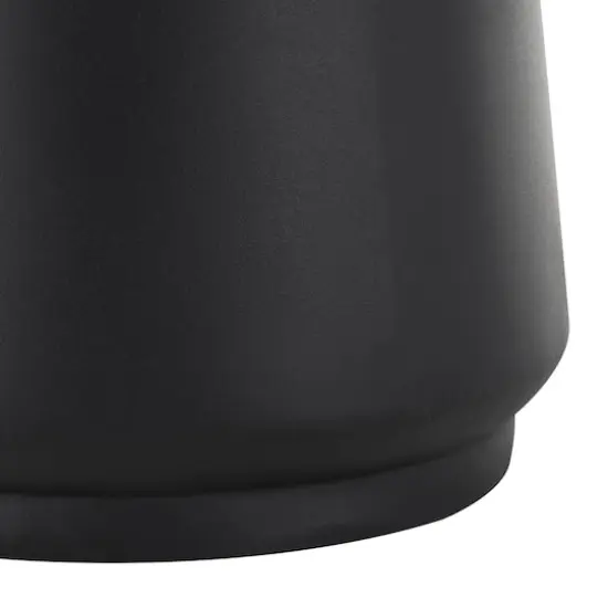 Black Metal Vase with Narrow Opening {5}