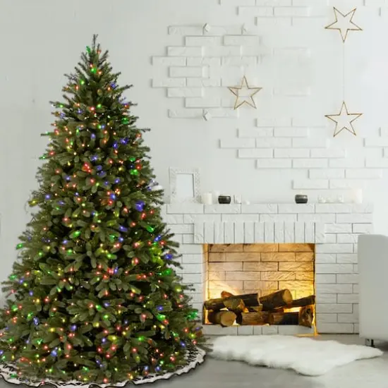 6.5ft. Pre-Lit Feel Real&reg; Jersey Fraser Fir Artificial Christmas Tree, Multicolor Lights {3}