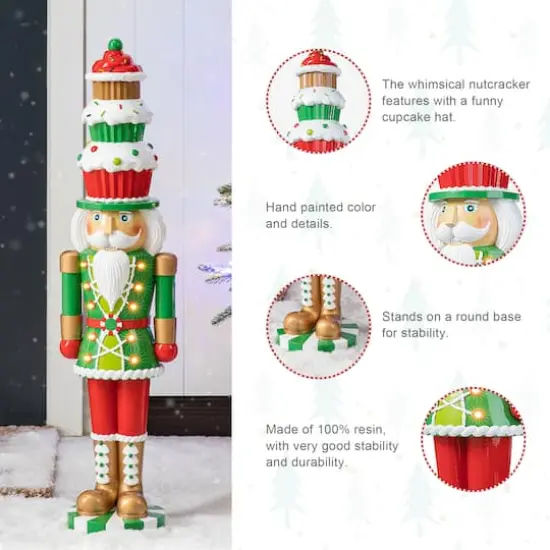 Glitzhome® 28" Pre-Lit Christmas Nutcracker Porch Décor with Timer {8}