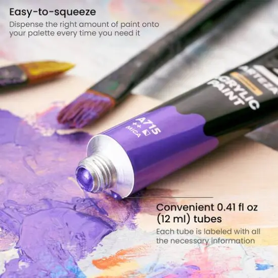 Arteza&reg; Metallic Acrylic Paint Sampler Set {5}