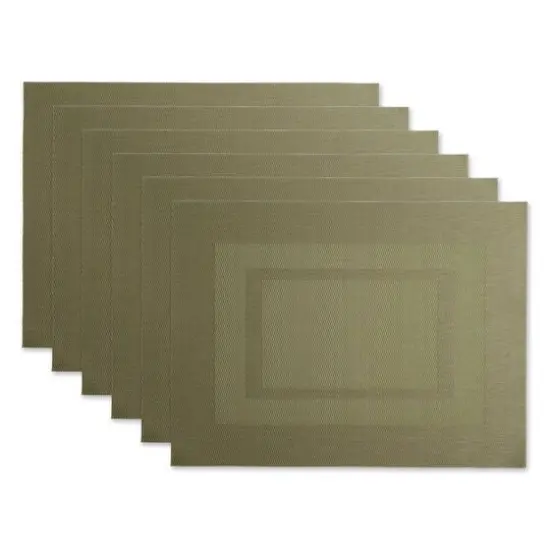 DII&reg; Vinyl Doubleframe Placemats, 6ct. Sage Green {1}