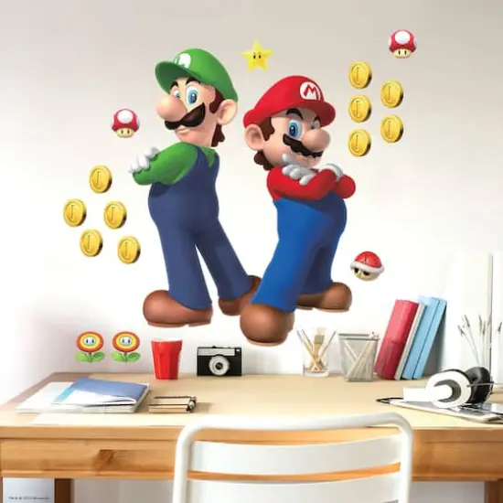 RoomMates Super Mario Luigi & Mario Giant Peel & Stick Wall Decals {3}