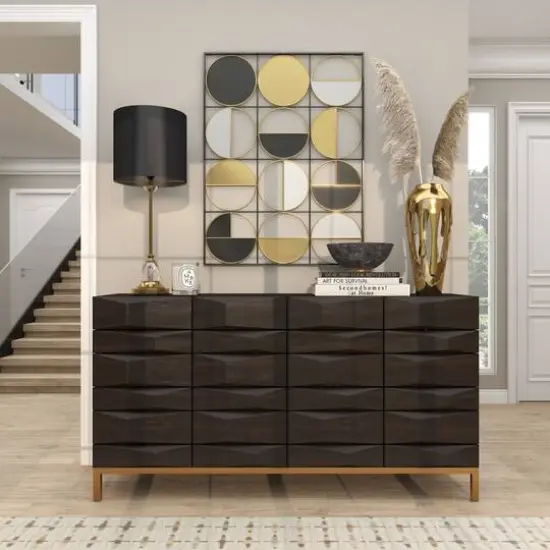 19" Gold Aluminum Drip Vase with Melting Designed Body {15}