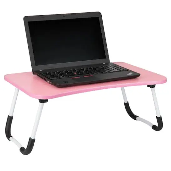 Mind Reader Freestanding Portable Foldable Lap Desk with Fold-Up Legs Pink {9}