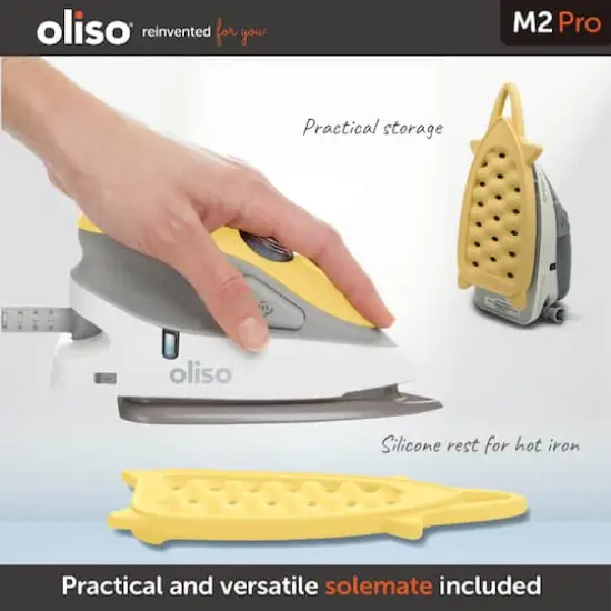 oliso M2Pro Butterscotch Mini Project Iron with Solemate&trade; Silicone Trivet {3}