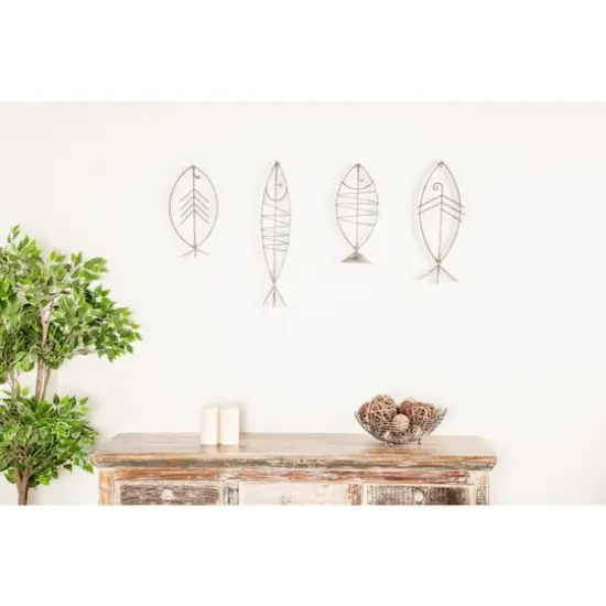 Set of 6 Black Metal Industrial Abstract Wall Decor, 16", 20", 24" {10}