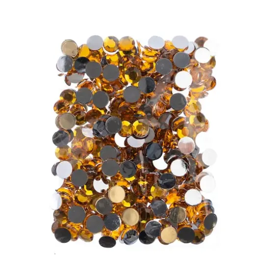 John Bead 12mm Acrylic Round Flat Back Rhinestones, 400ct. Gold {4}
