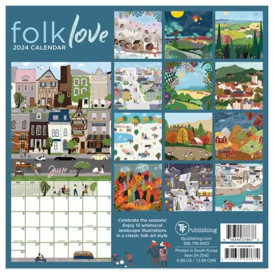 TF Publishing 2024 Folk Love Mini Calendar {3}