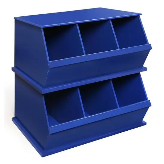 Badger Basket 3 Bin Stackable Storage Cubby Blue {4}