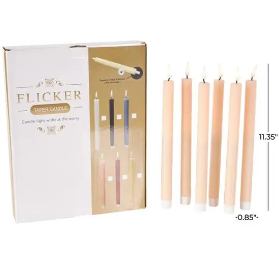 11" Flameless Wax Candles with Remote Control, 6ct. Pink {9}