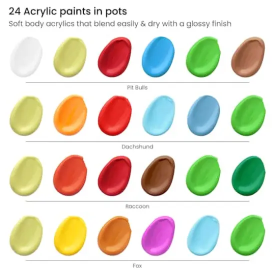 Arteza&reg; Kids Canvas Paint Kit, 4 8x8 Canvas with Brushes & Paints Animals {4}