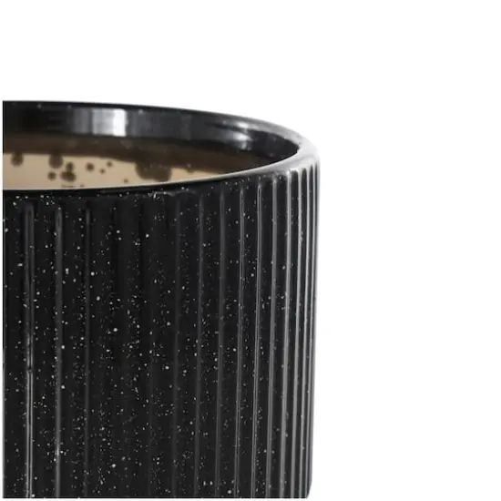 Black Ceramic Speckled Planter Set {5}