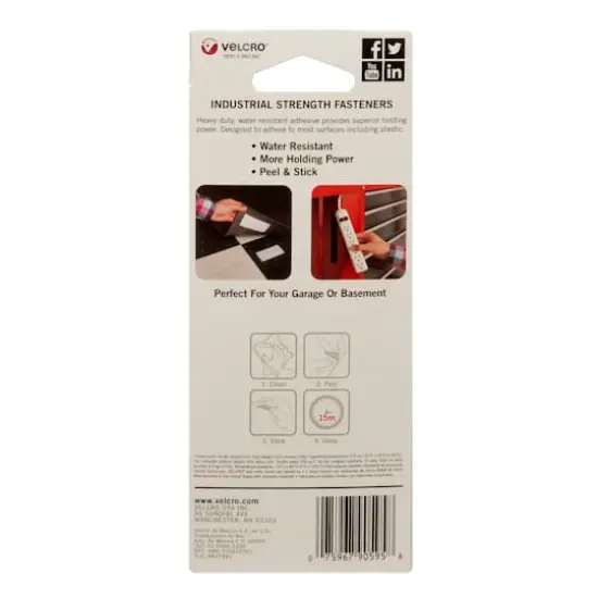 VELCRO&reg; Brand Industrial Strength Tape, 4ft. White {6}